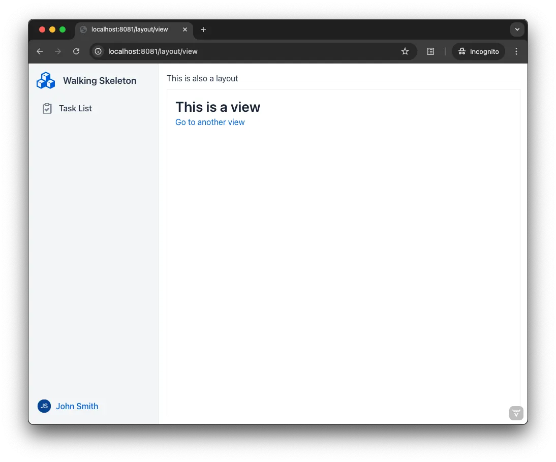 Example of a nested router layout